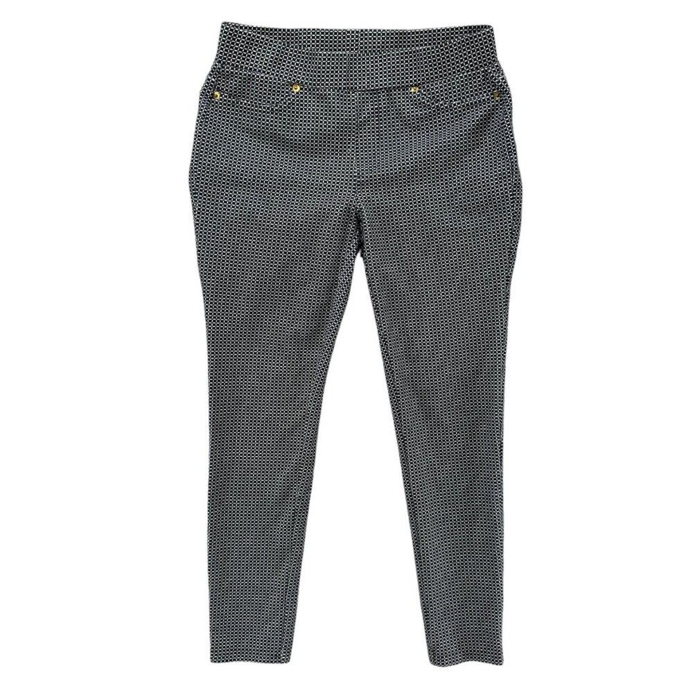 Michael Kors Monochrome Cropped Pants with Gold Accents